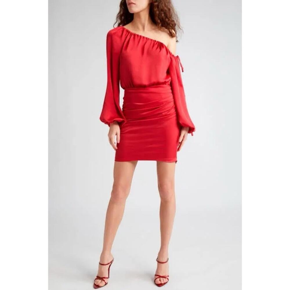 NWT RAMY BROOK Louisa Elegant Red Off-Shoulder Dress